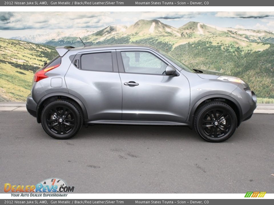 2012 Nissan Juke SL AWD Gun Metallic / Black/Red Leather/Silver Trim Photo #2