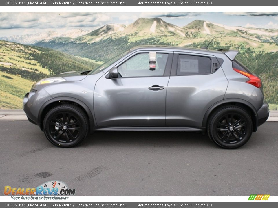 2012 Nissan Juke SL AWD Gun Metallic / Black/Red Leather/Silver Trim Photo #4