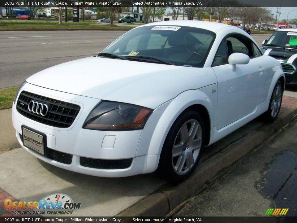 2003 Audi TT 1.8T quattro Coupe Brilliant White / Aviator Gray Photo #1