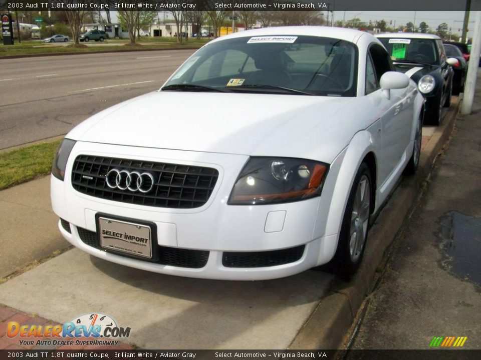 2003 Audi TT 1.8T quattro Coupe Brilliant White / Aviator Gray Photo #2