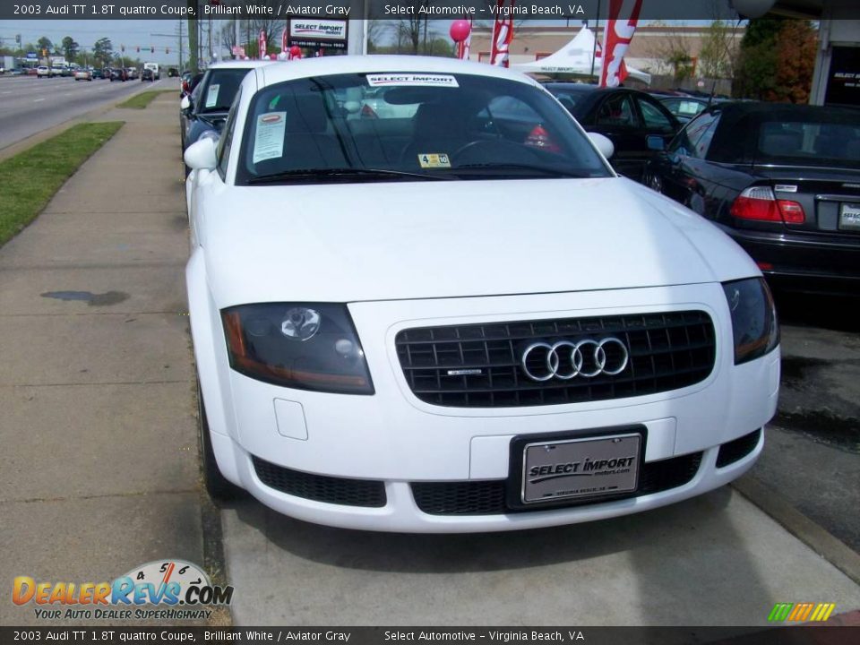 2003 Audi TT 1.8T quattro Coupe Brilliant White / Aviator Gray Photo #4