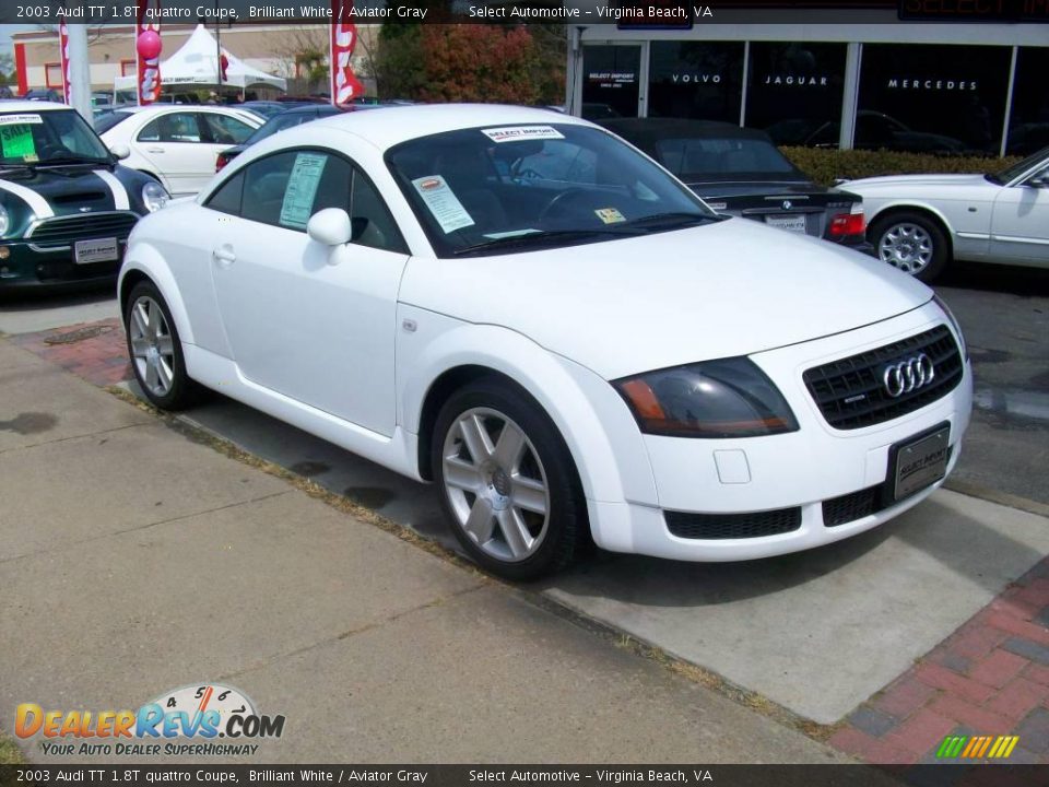 2003 Audi TT 1.8T quattro Coupe Brilliant White / Aviator Gray Photo #5