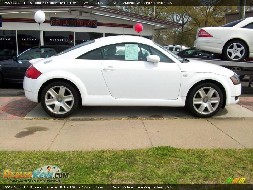 2003 Audi TT 1.8T quattro Coupe Brilliant White / Aviator Gray Photo #7