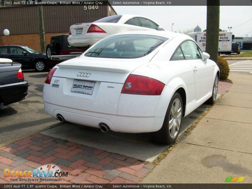 2003 Audi TT 1.8T quattro Coupe Brilliant White / Aviator Gray Photo #9