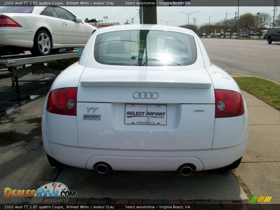 2003 Audi TT 1.8T quattro Coupe Brilliant White / Aviator Gray Photo #10