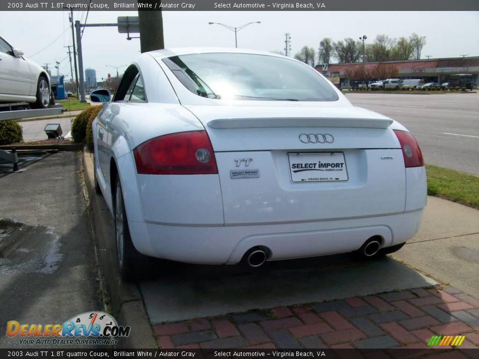 2003 Audi TT 1.8T quattro Coupe Brilliant White / Aviator Gray Photo #11