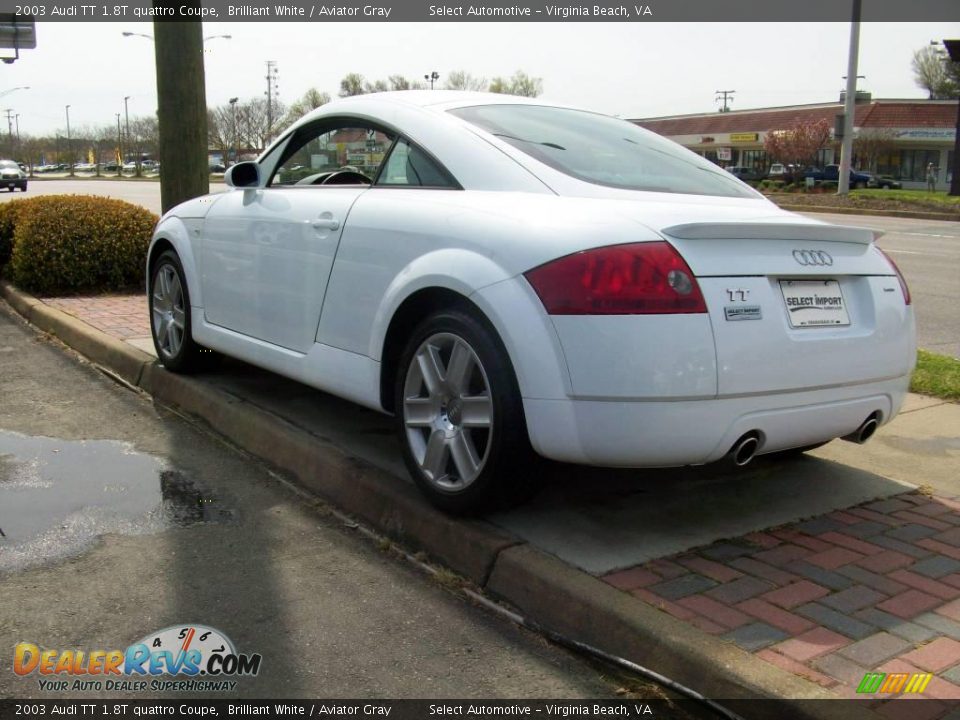 2003 Audi TT 1.8T quattro Coupe Brilliant White / Aviator Gray Photo #12