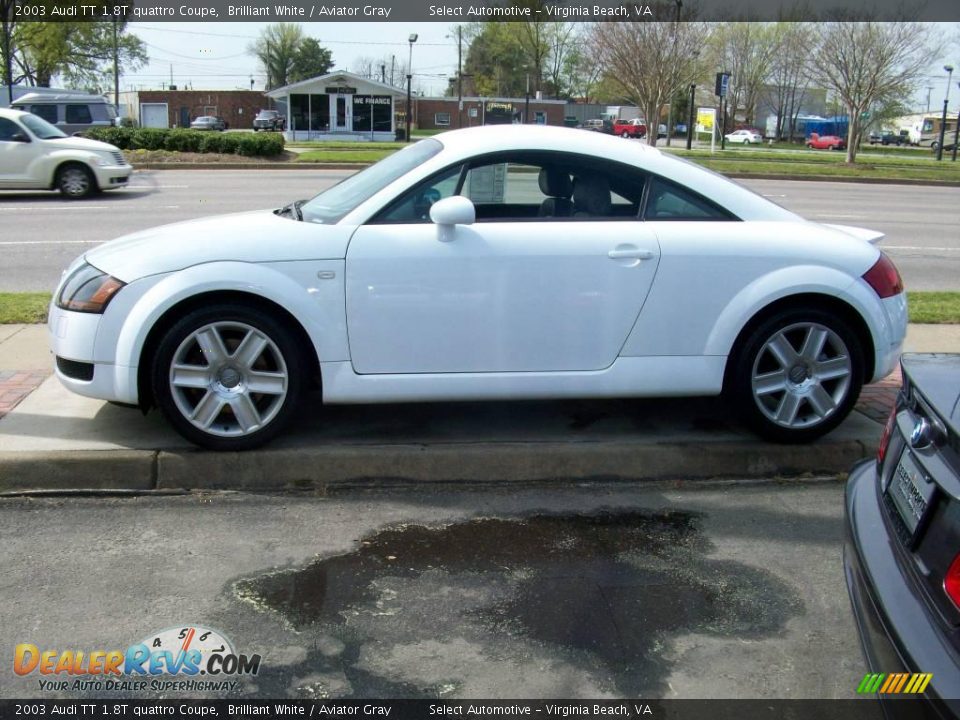 2003 Audi TT 1.8T quattro Coupe Brilliant White / Aviator Gray Photo #13