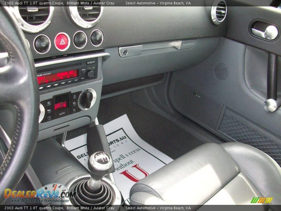 2003 Audi TT 1.8T quattro Coupe Brilliant White / Aviator Gray Photo #28