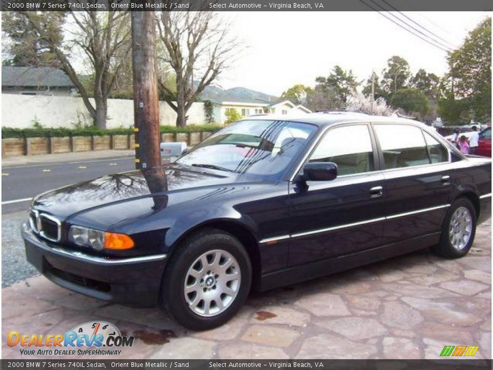 2000 BMW 7 Series 740iL Sedan Orient Blue Metallic / Sand Photo #1