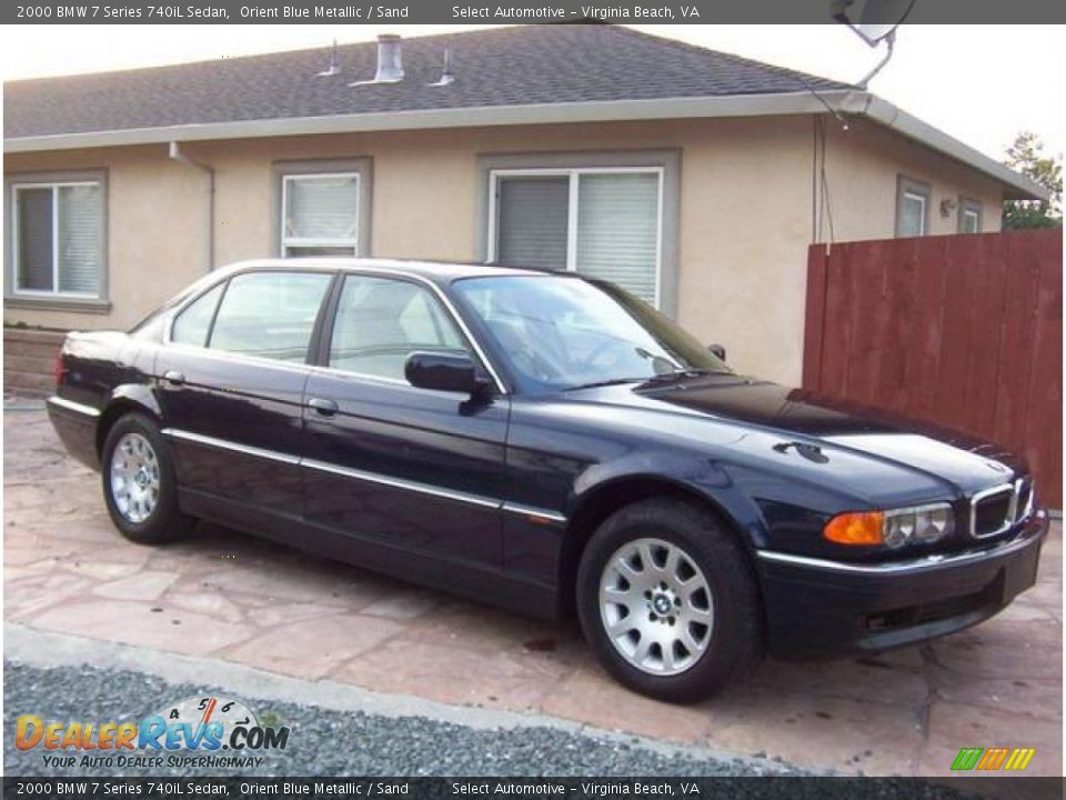 2000 BMW 7 Series 740iL Sedan Orient Blue Metallic / Sand Photo #2