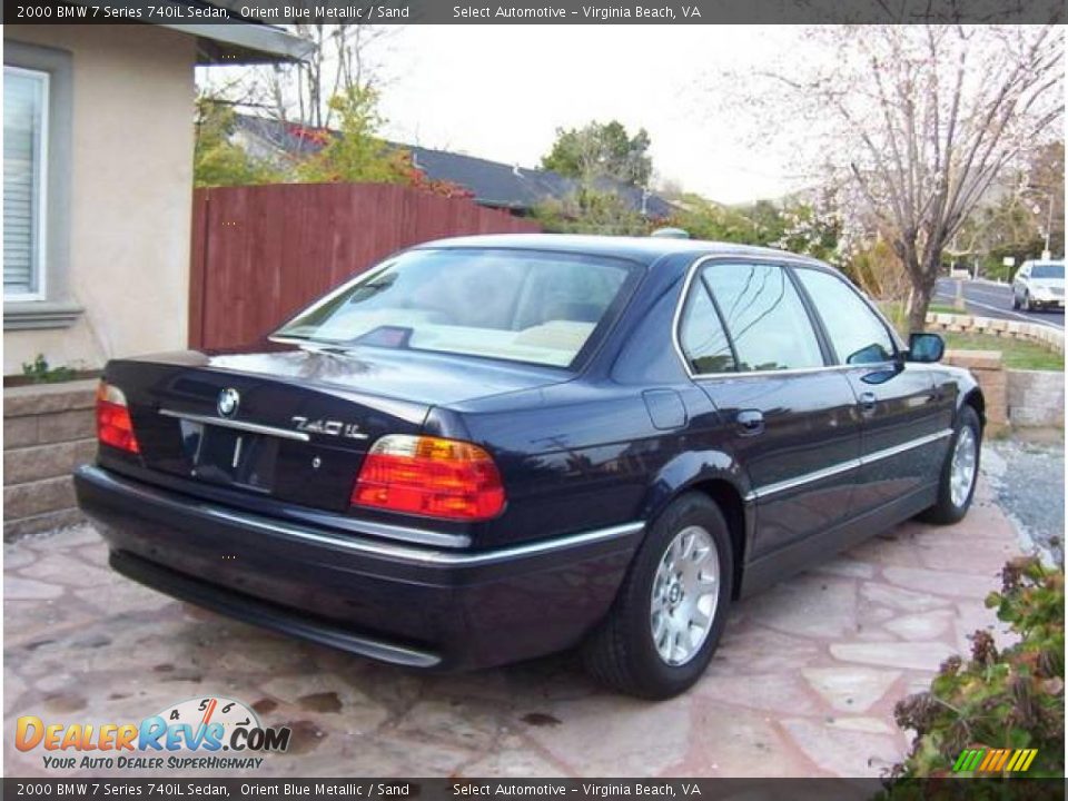 2000 BMW 7 Series 740iL Sedan Orient Blue Metallic / Sand Photo #3