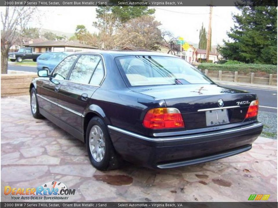 2000 BMW 7 Series 740iL Sedan Orient Blue Metallic / Sand Photo #4