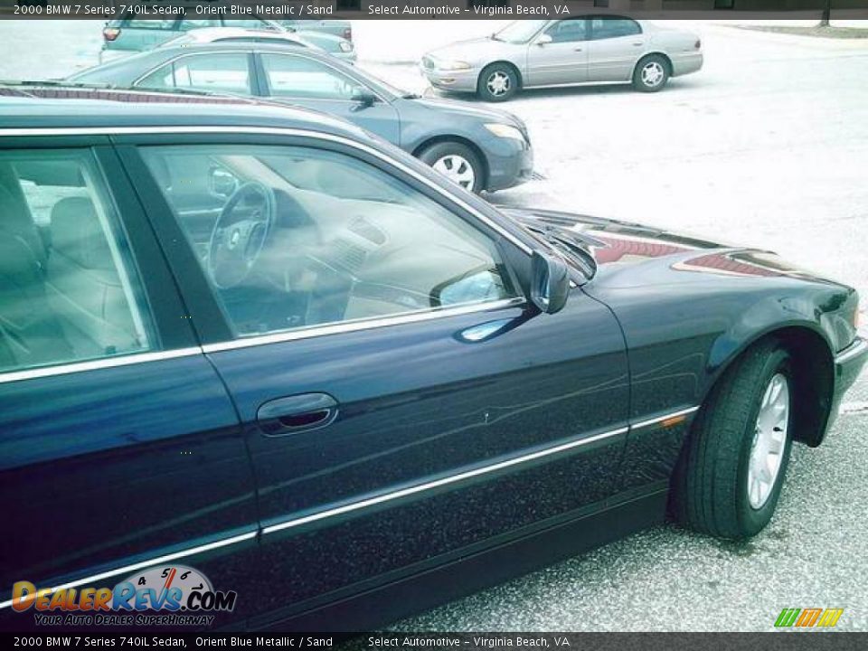 2000 BMW 7 Series 740iL Sedan Orient Blue Metallic / Sand Photo #8