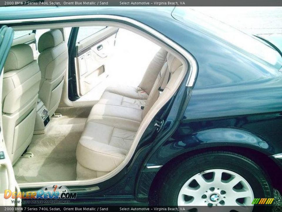 2000 BMW 7 Series 740iL Sedan Orient Blue Metallic / Sand Photo #9