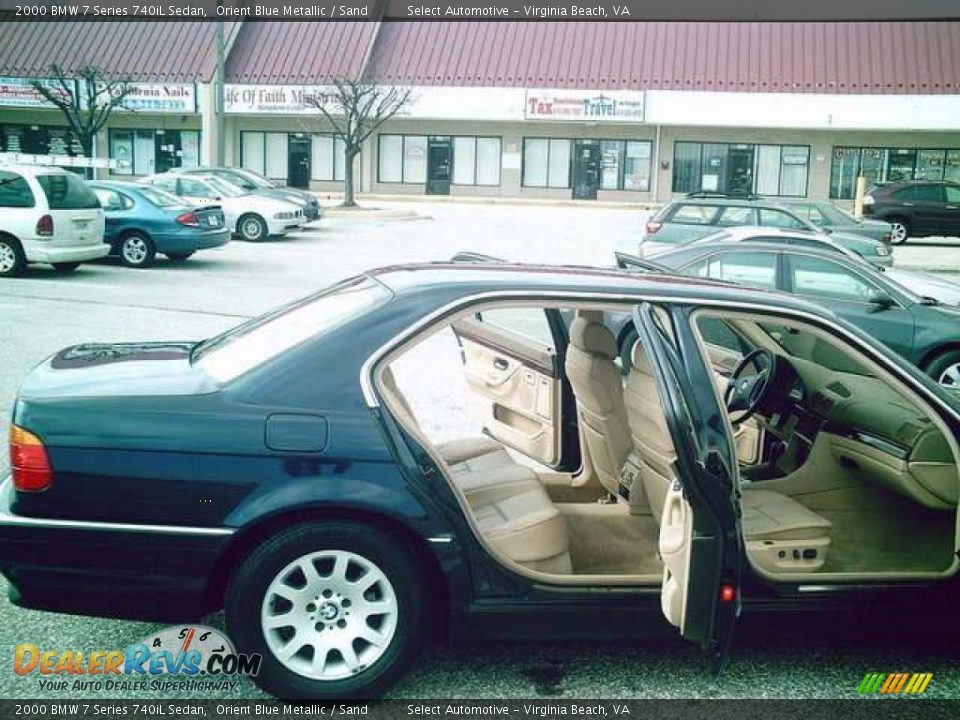 2000 BMW 7 Series 740iL Sedan Orient Blue Metallic / Sand Photo #10