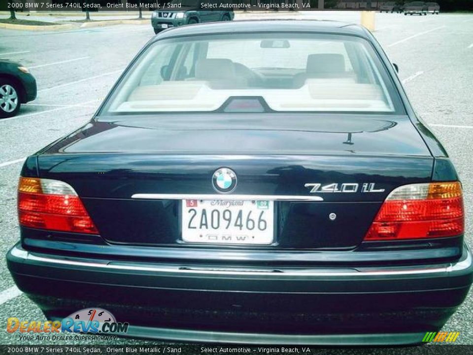 2000 BMW 7 Series 740iL Sedan Orient Blue Metallic / Sand Photo #11
