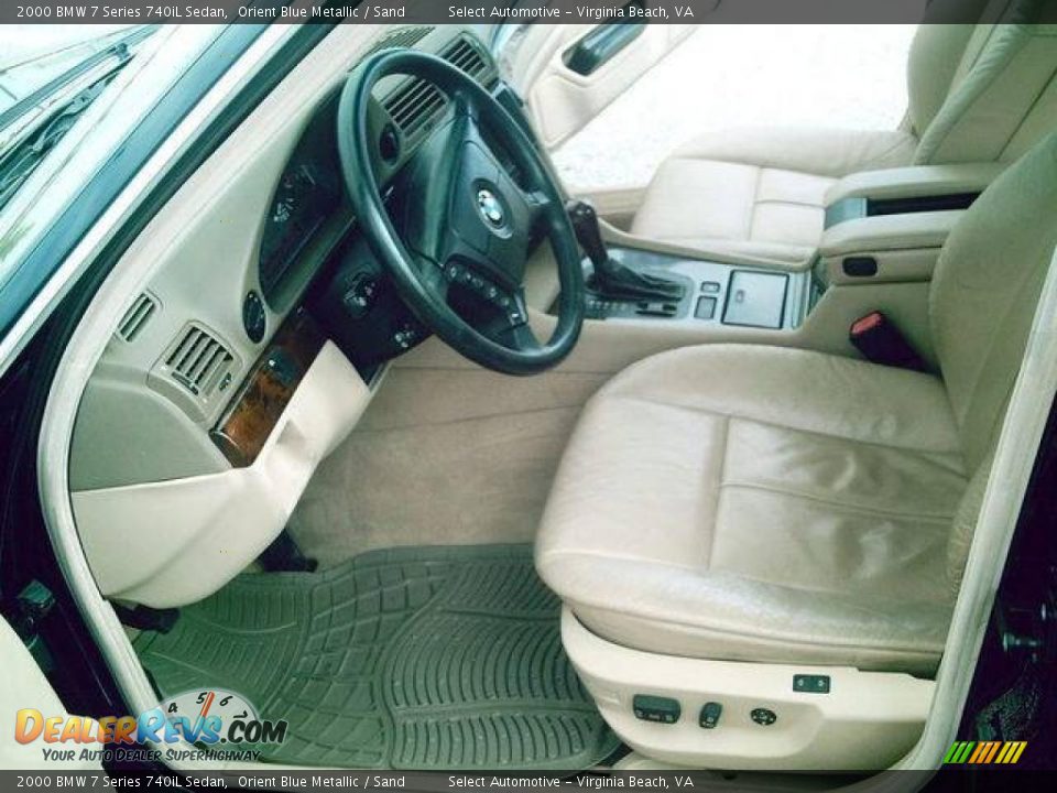 2000 BMW 7 Series 740iL Sedan Orient Blue Metallic / Sand Photo #12