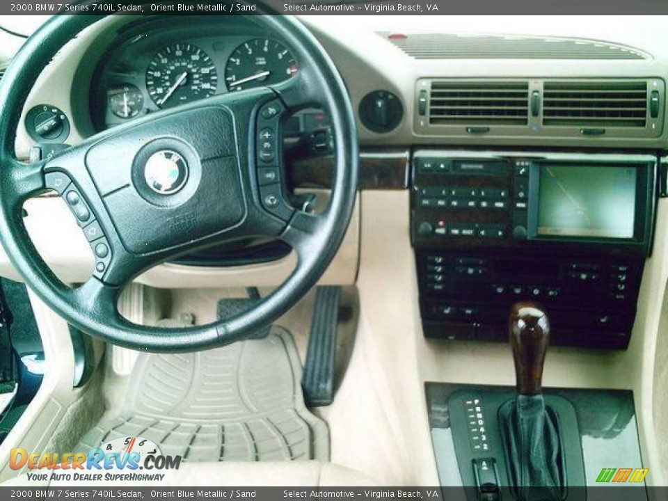 2000 BMW 7 Series 740iL Sedan Orient Blue Metallic / Sand Photo #13