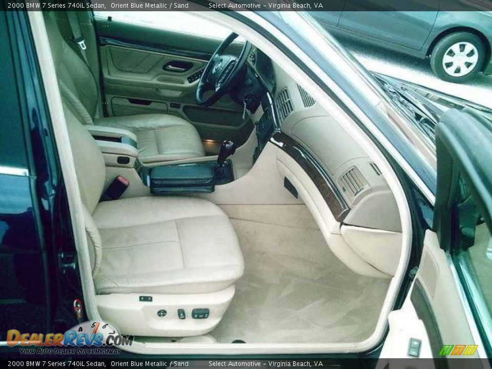 2000 BMW 7 Series 740iL Sedan Orient Blue Metallic / Sand Photo #15