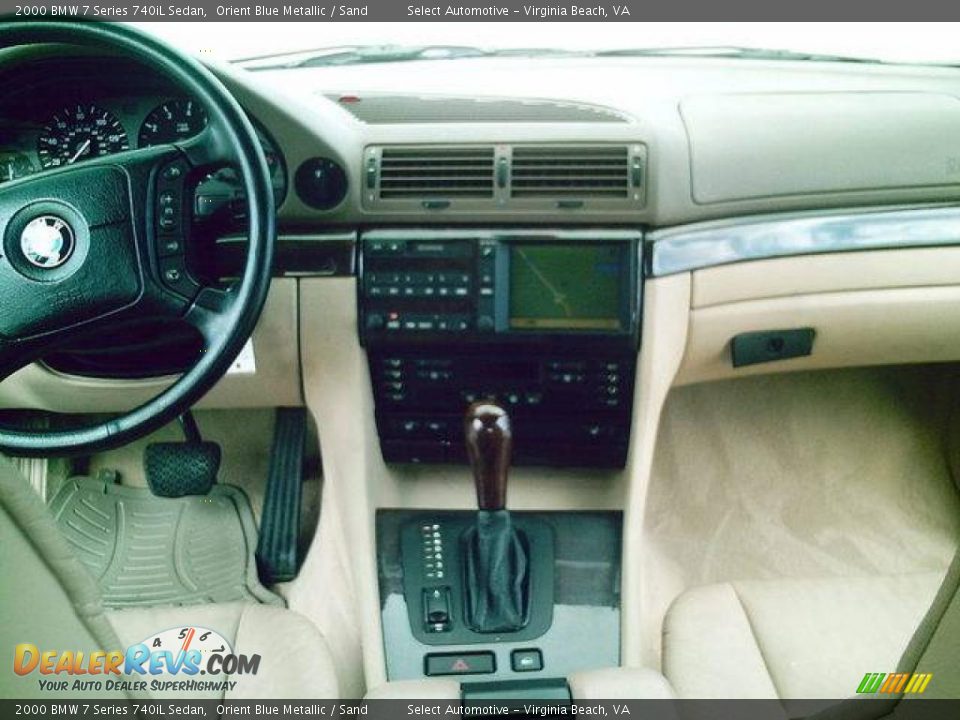 2000 BMW 7 Series 740iL Sedan Orient Blue Metallic / Sand Photo #16