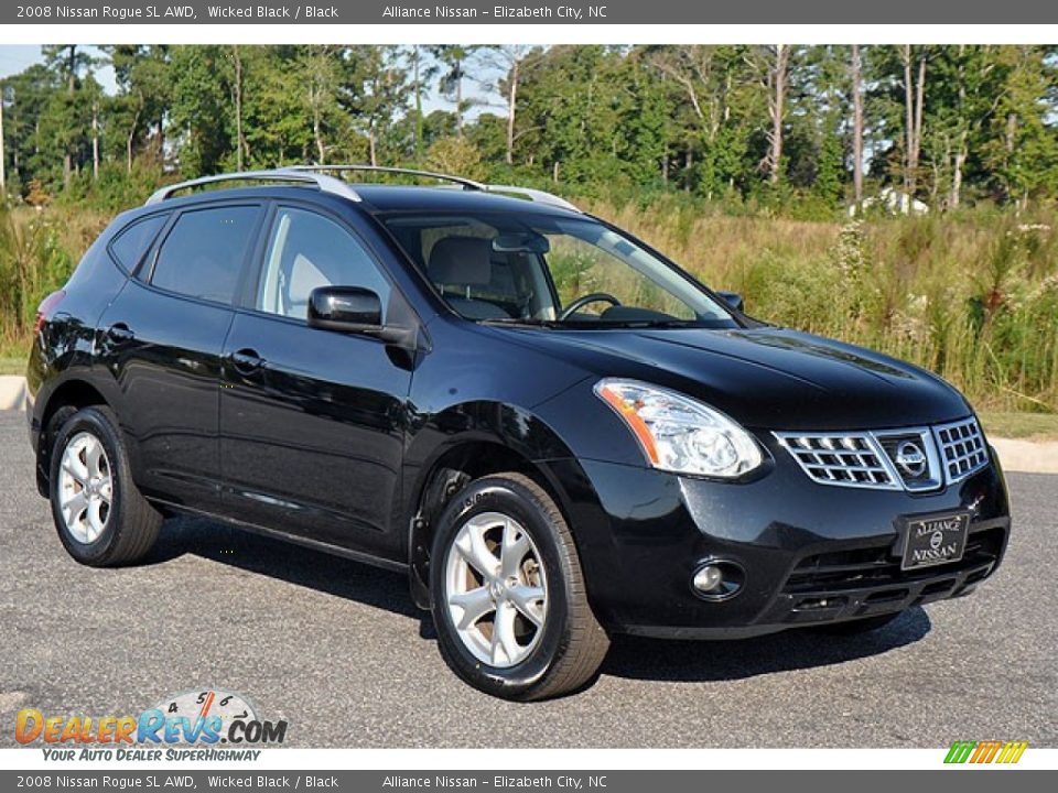2008 Nissan Rogue SL AWD Wicked Black / Black Photo #6