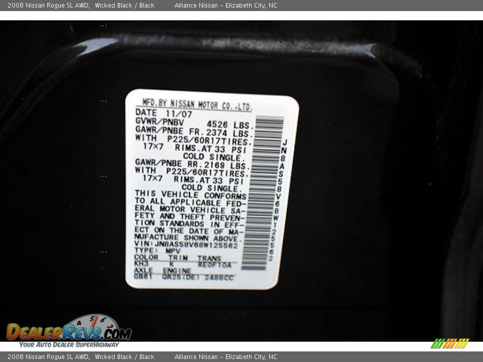 2008 Nissan Rogue SL AWD Wicked Black / Black Photo #22