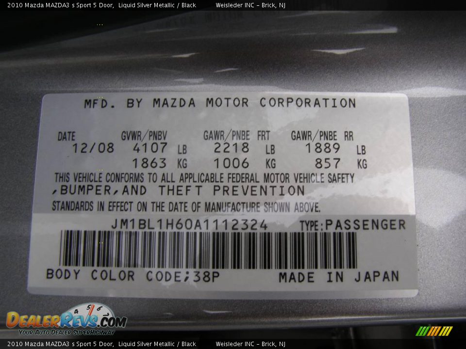2010 Mazda MAZDA3 s Sport 5 Door Liquid Silver Metallic / Black Photo #10