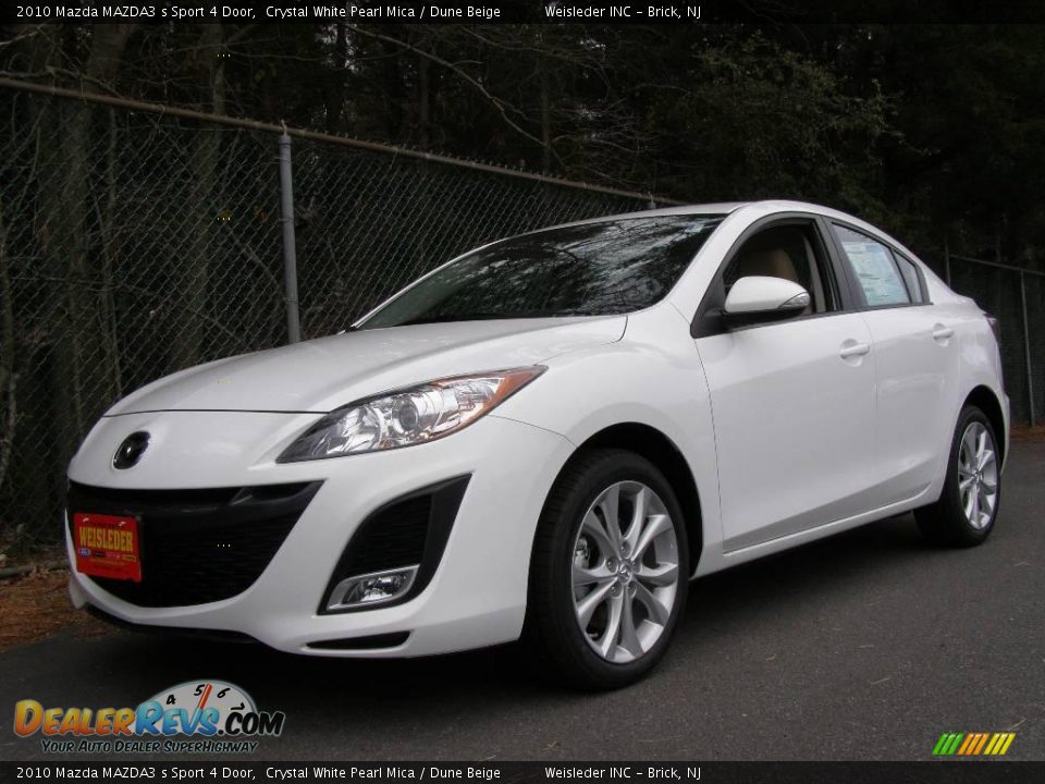 2010 Mazda MAZDA3 s Sport 4 Door Crystal White Pearl Mica / Dune Beige Photo #1