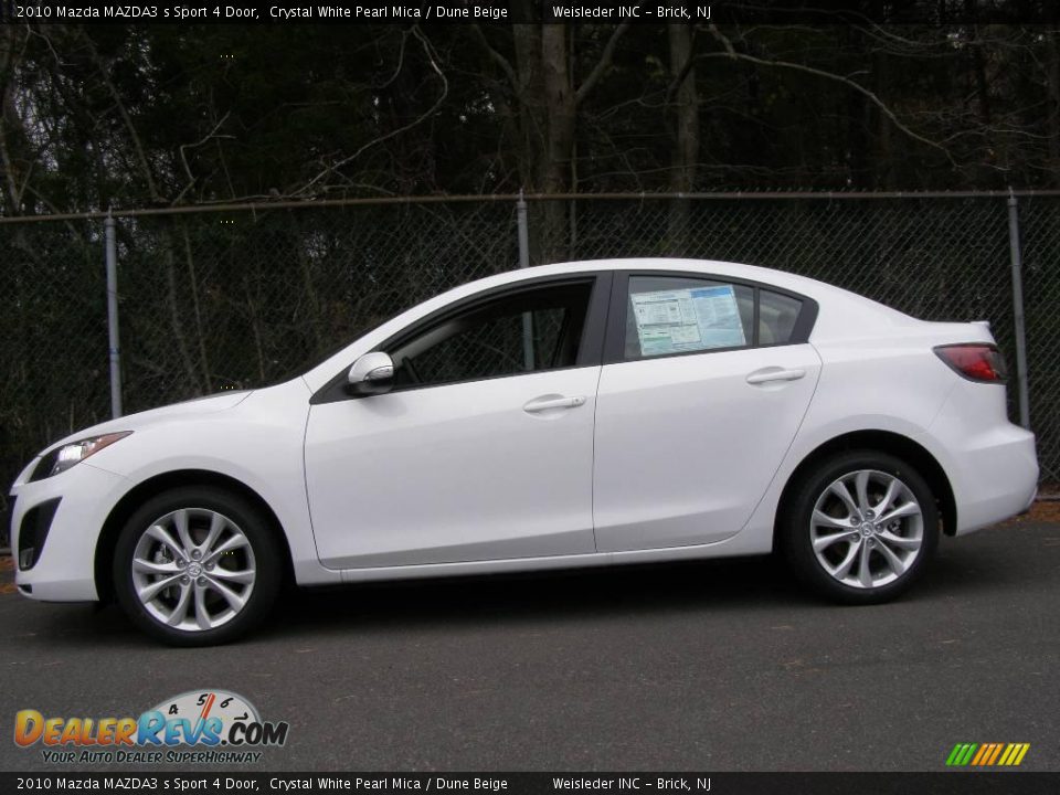 2010 Mazda MAZDA3 s Sport 4 Door Crystal White Pearl Mica / Dune Beige Photo #3