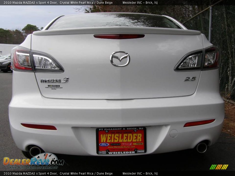 2010 Mazda MAZDA3 s Sport 4 Door Crystal White Pearl Mica / Dune Beige Photo #5