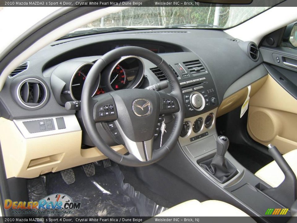 2010 Mazda MAZDA3 s Sport 4 Door Crystal White Pearl Mica / Dune Beige Photo #6