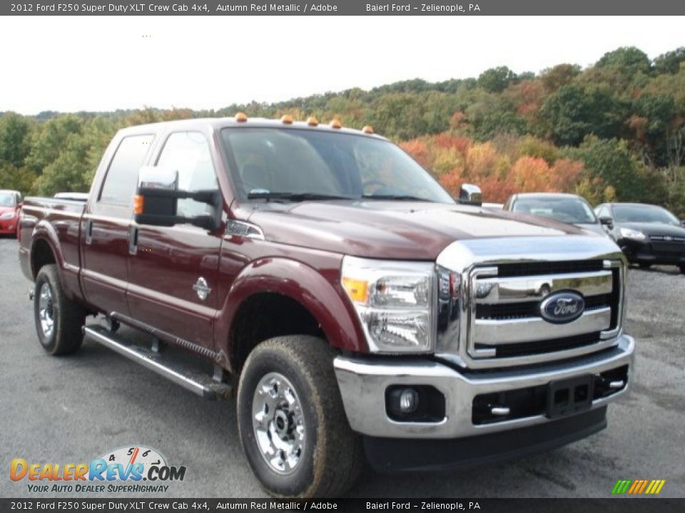 2012 Ford F250 Super Duty XLT Crew Cab 4x4 Autumn Red Metallic / Adobe Photo #2