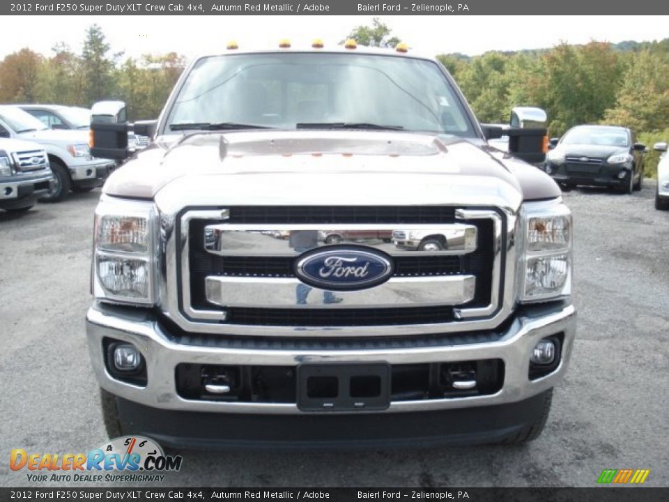 2012 Ford F250 Super Duty XLT Crew Cab 4x4 Autumn Red Metallic / Adobe Photo #3