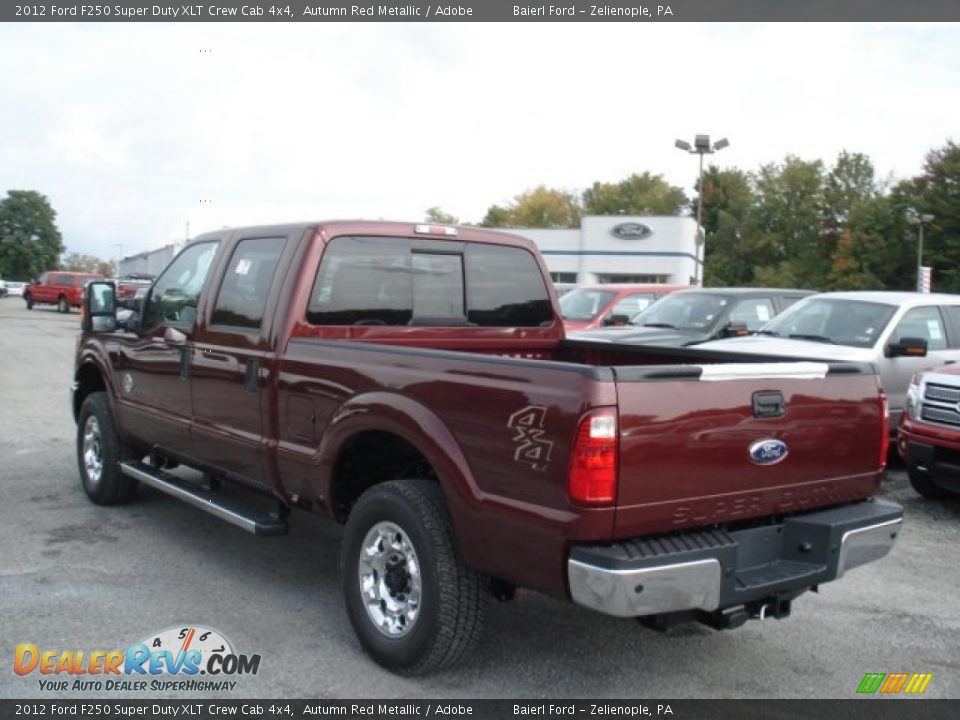 2012 Ford F250 Super Duty XLT Crew Cab 4x4 Autumn Red Metallic / Adobe Photo #6