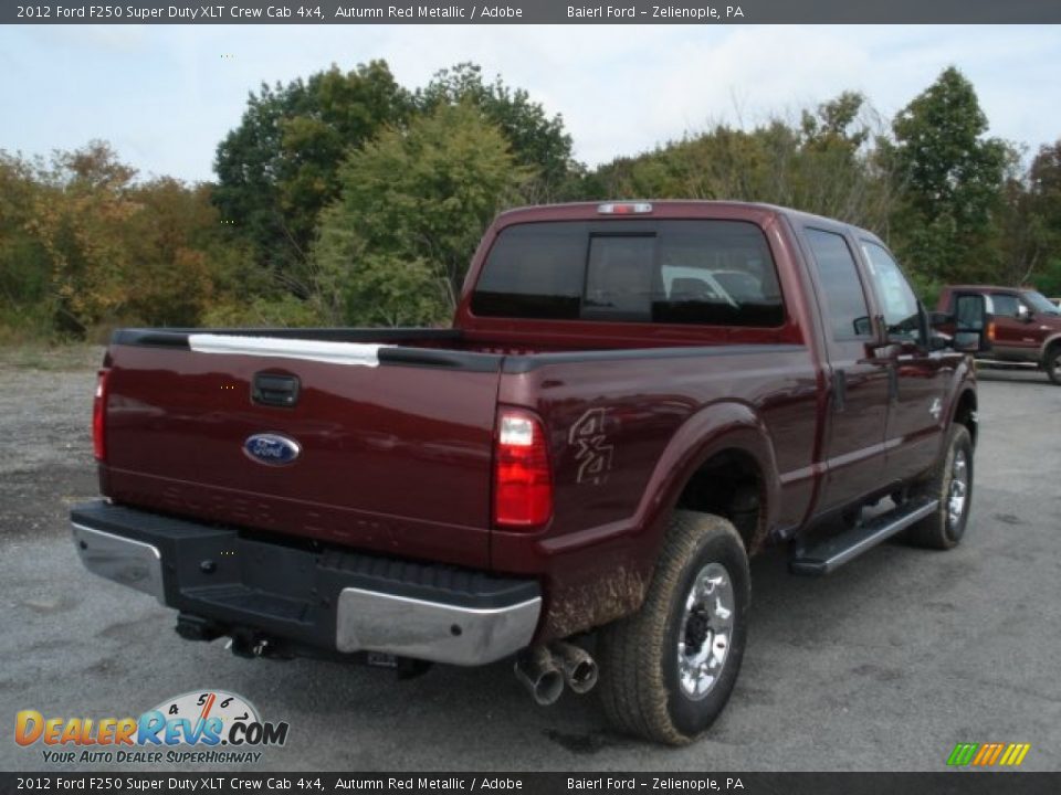 2012 Ford F250 Super Duty XLT Crew Cab 4x4 Autumn Red Metallic / Adobe Photo #8