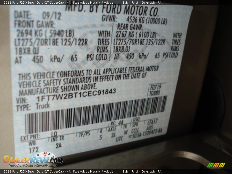 2012 Ford F250 Super Duty XLT SuperCab 4x4 Pale Adobe Metallic / Adobe Photo #20