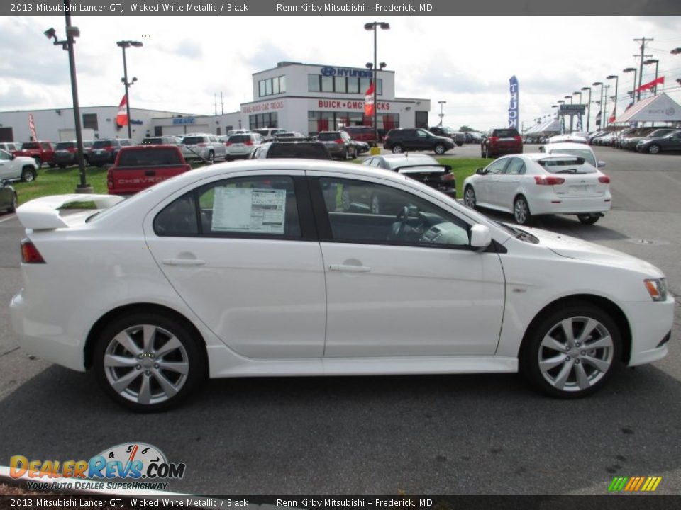 2013 Mitsubishi Lancer GT Wicked White Metallic / Black Photo #6
