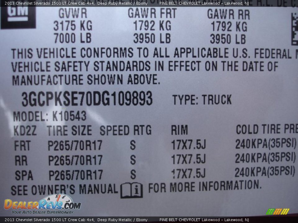 2013 Chevrolet Silverado 1500 LT Crew Cab 4x4 Deep Ruby Metallic / Ebony Photo #15