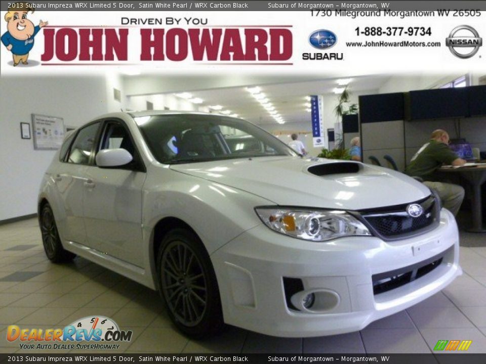 2013 Subaru Impreza WRX Limited 5 Door Satin White Pearl / WRX Carbon Black Photo #1