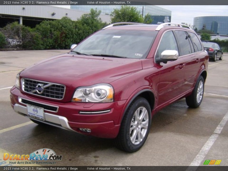 2013 Volvo XC90 3.2 Flamenco Red Metallic / Beige Photo #2