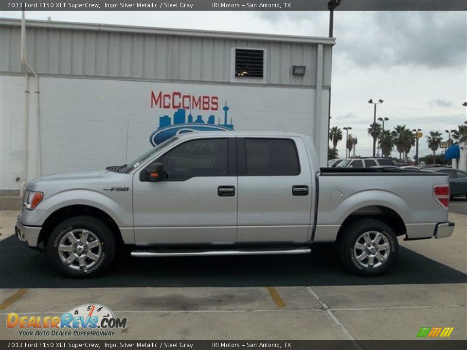2013 Ford F150 XLT SuperCrew Ingot Silver Metallic / Steel Gray Photo #2
