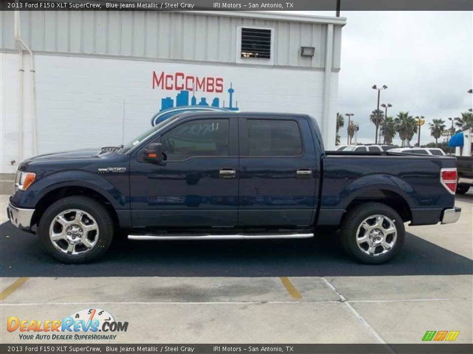 2013 Ford F150 XLT SuperCrew Blue Jeans Metallic / Steel Gray Photo #2