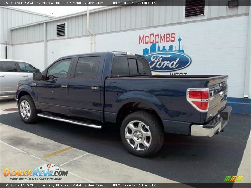 2013 Ford F150 XLT SuperCrew Blue Jeans Metallic / Steel Gray Photo #3