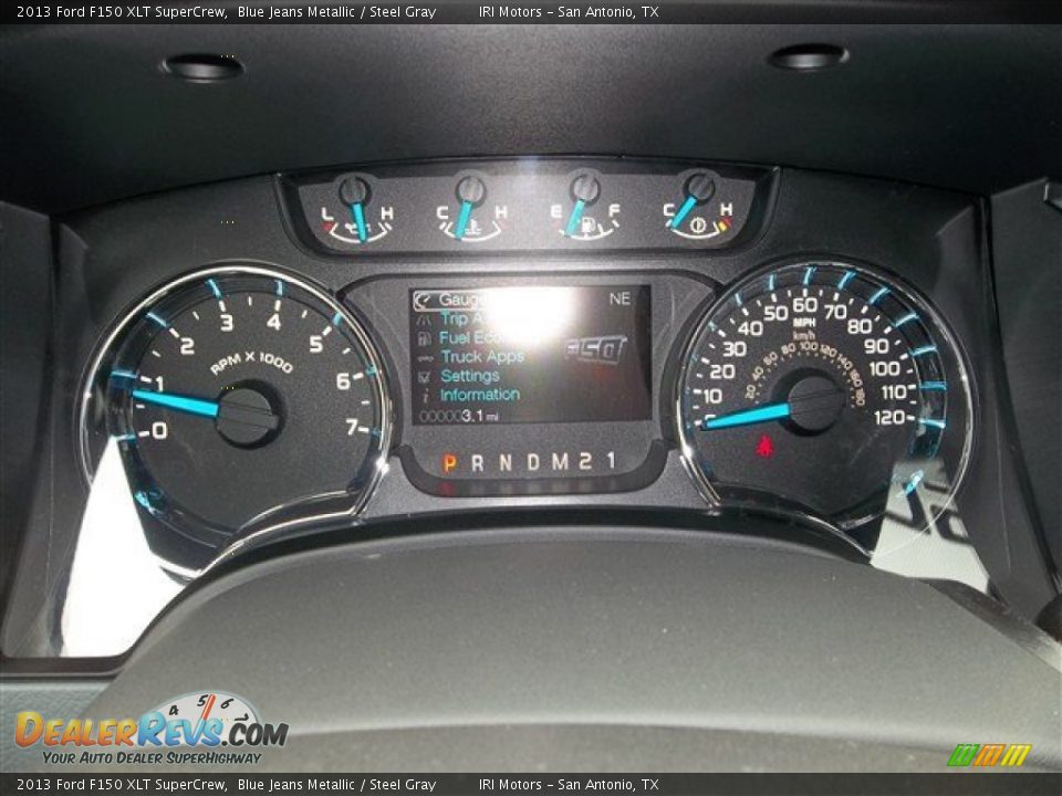 2013 Ford F150 XLT SuperCrew Blue Jeans Metallic / Steel Gray Photo #32