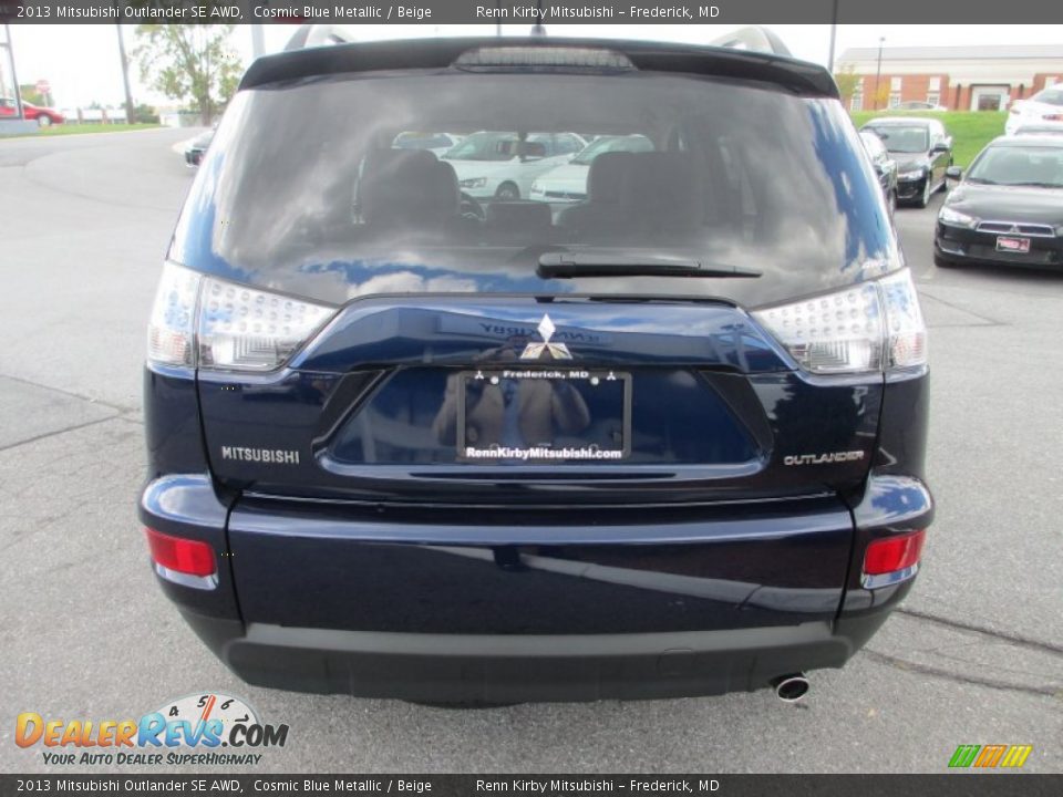 2013 Mitsubishi Outlander SE AWD Cosmic Blue Metallic / Beige Photo #4