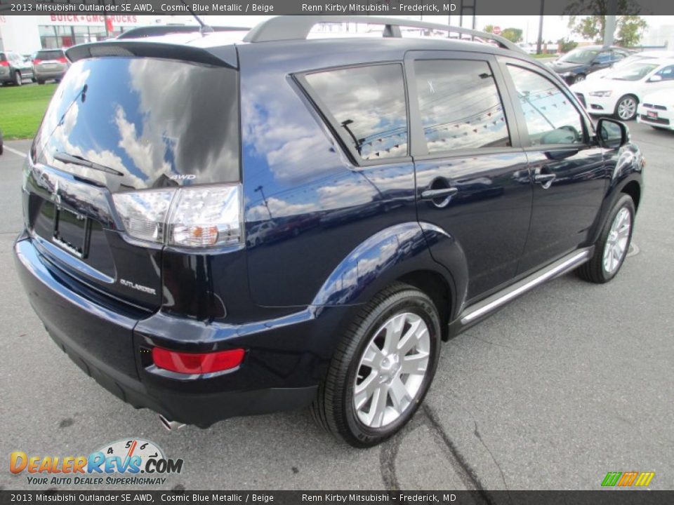 2013 Mitsubishi Outlander SE AWD Cosmic Blue Metallic / Beige Photo #5