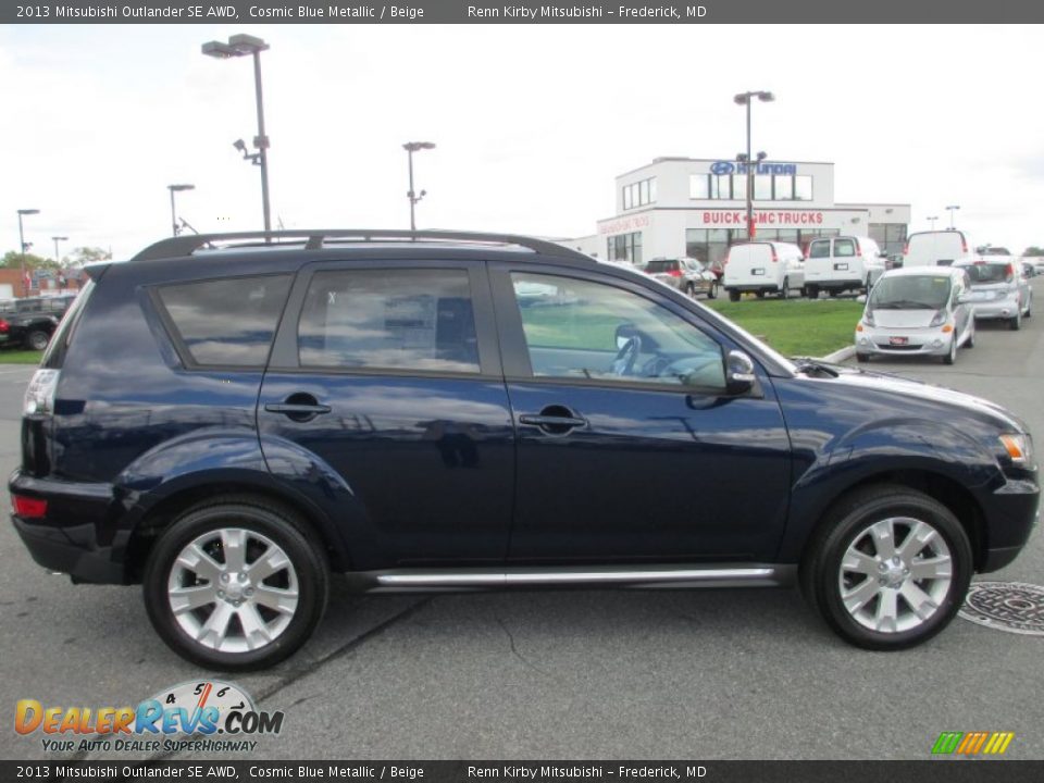 2013 Mitsubishi Outlander SE AWD Cosmic Blue Metallic / Beige Photo #6