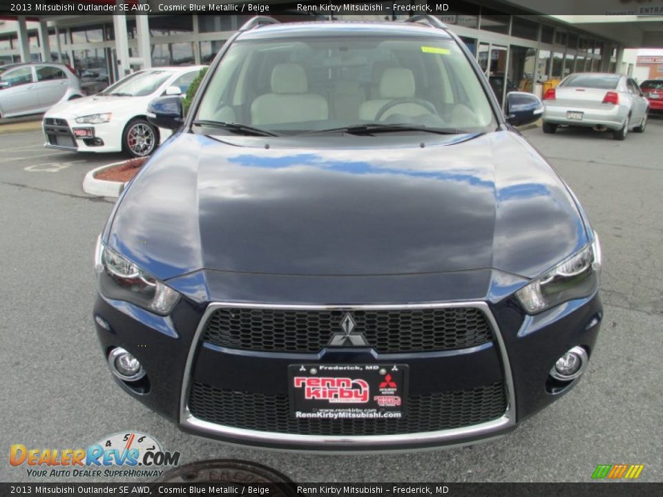 2013 Mitsubishi Outlander SE AWD Cosmic Blue Metallic / Beige Photo #8