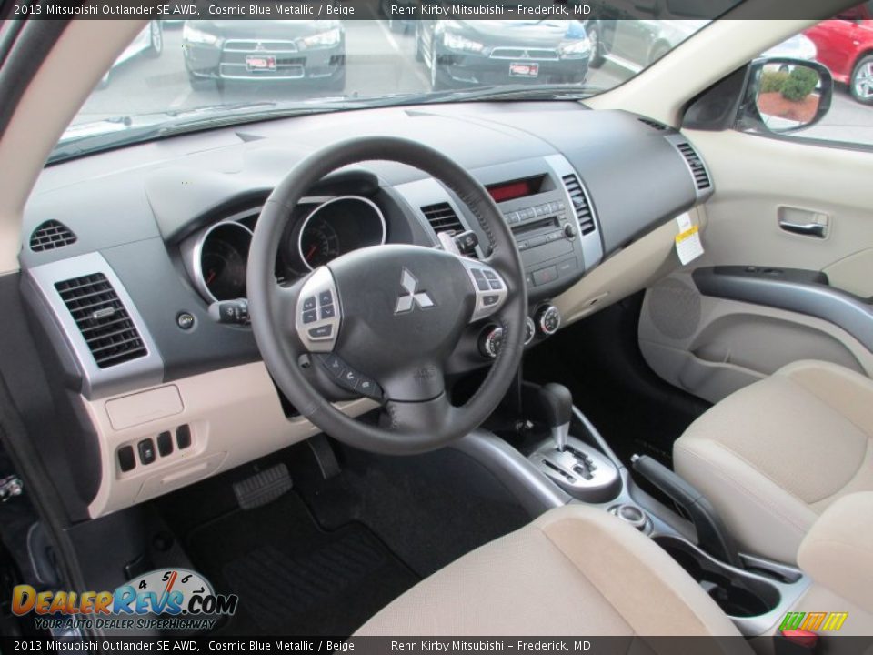 Beige Interior - 2013 Mitsubishi Outlander SE AWD Photo #10